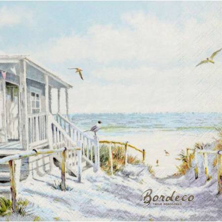 Serwetka decoupage firmy AMBIENTE dom na plaży 33x33cm